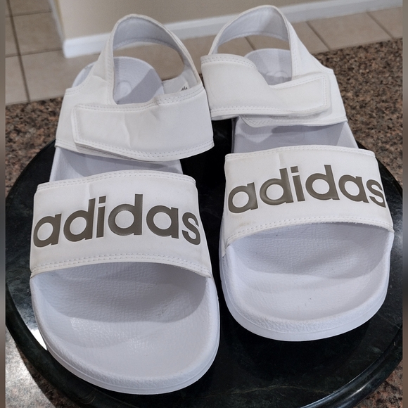 adidas Shoes - Adidas Adilette Women's Sandal Cloudfoam White Lightweight Size 10 Strap Beach